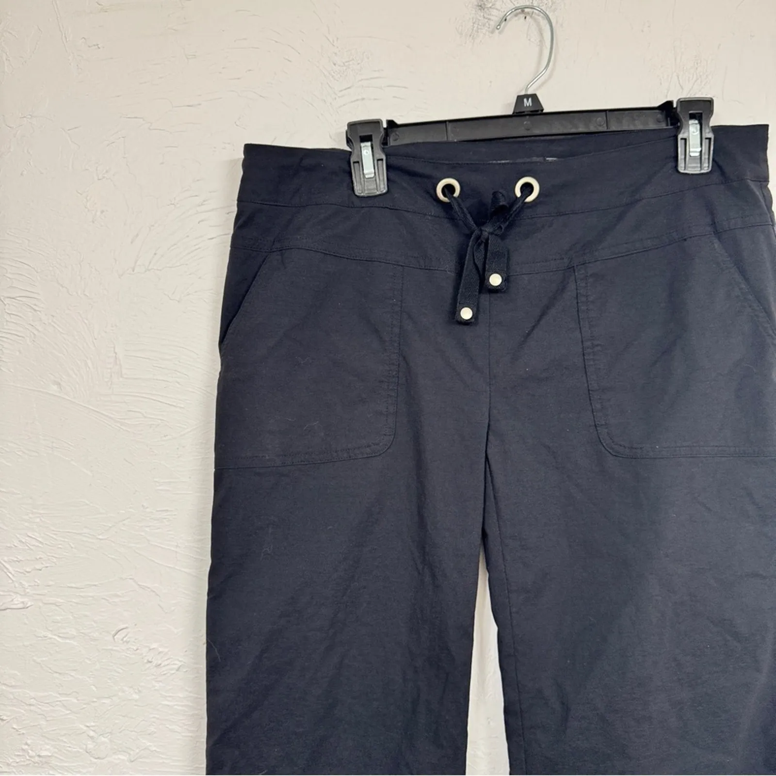 Prana Black Wide Leg Cropped Hiking Pants Womens L Casual Outdoors Gorpcore - Image 4