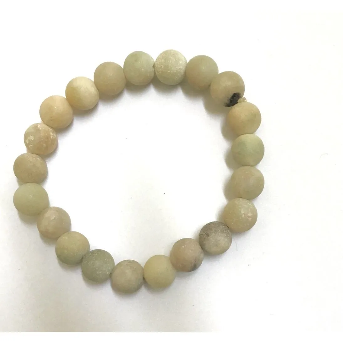 Green yellow natural stone stretchy bracelet - Image 4