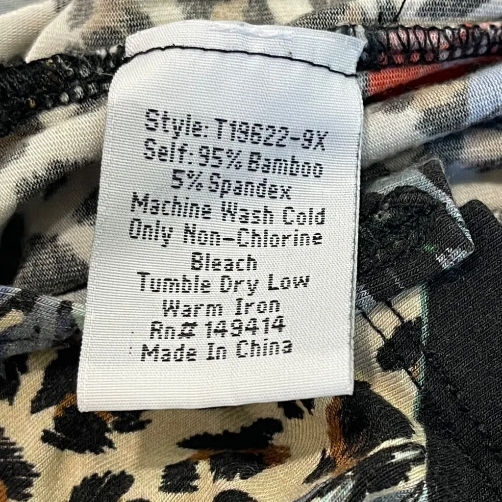 Johnny Was Ontari Top Women's Plus Size‎ 2X Slim Raglan Sleeve T-Shirt Leopard - Image 12