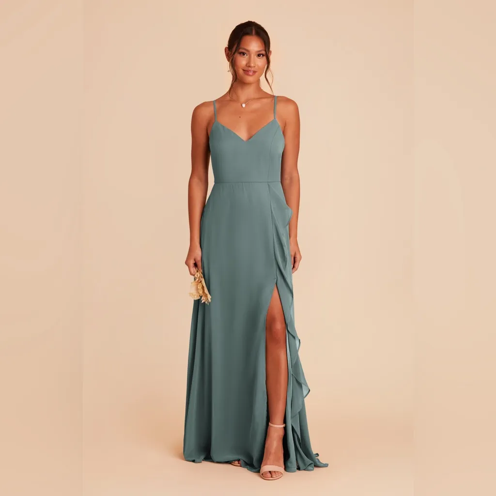 Birdy Grey Chiffon Sea Glass Theresa bridesmaid dress - Image 6