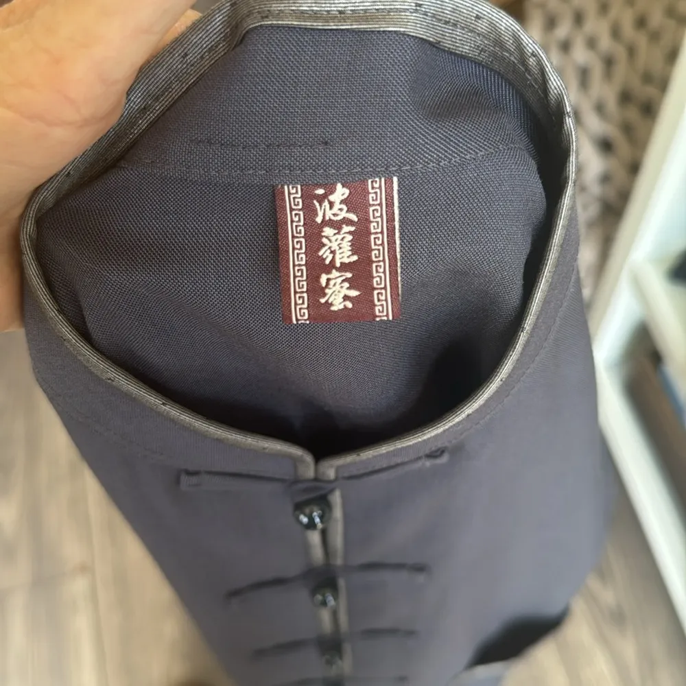 Asian Gray Mandarin Collar Jacket light weight medium - Image 6