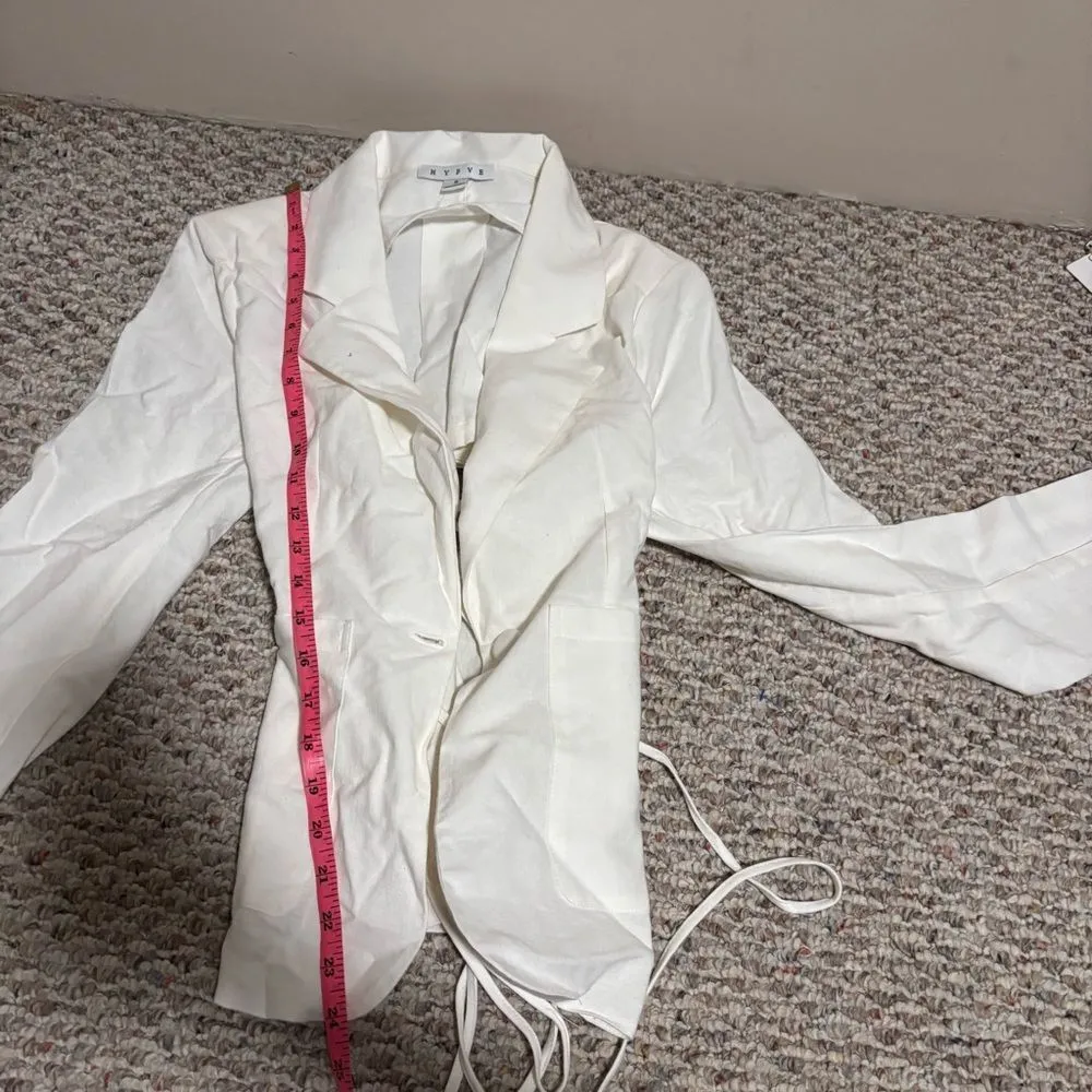 HYFVE NEW  Lace Up Corset Back White Blazer White- Size Small - Image 8