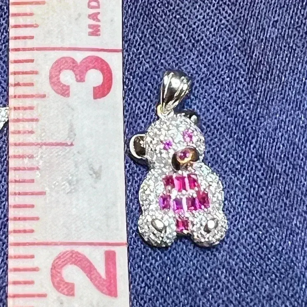 Silver Teady Bear Pink - Image 2