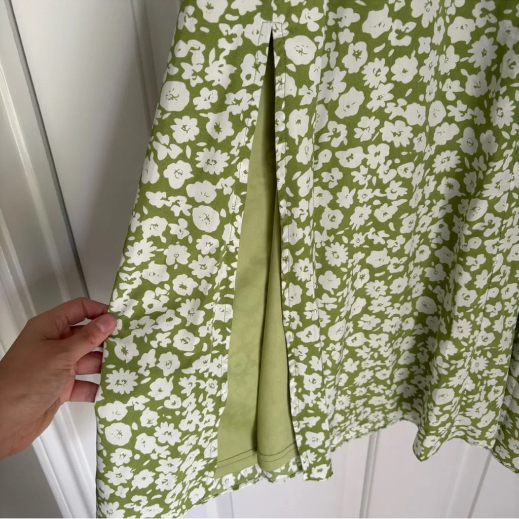 Timeless Touch Green Floral Print A-Line Midi Dress S - Image 14