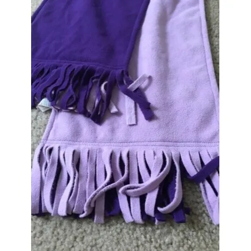 Women's Fleece Scarf Lavender Purple Reversible - Image 3