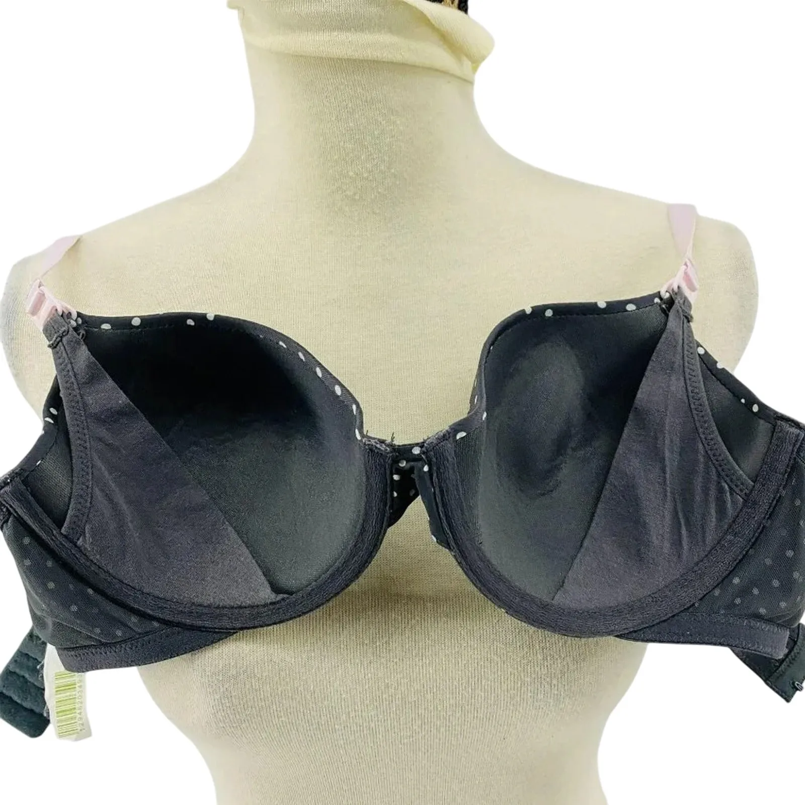 Motherhood Maternity Grey Pink Polka Dot Nursing Bra 34C - Image 6