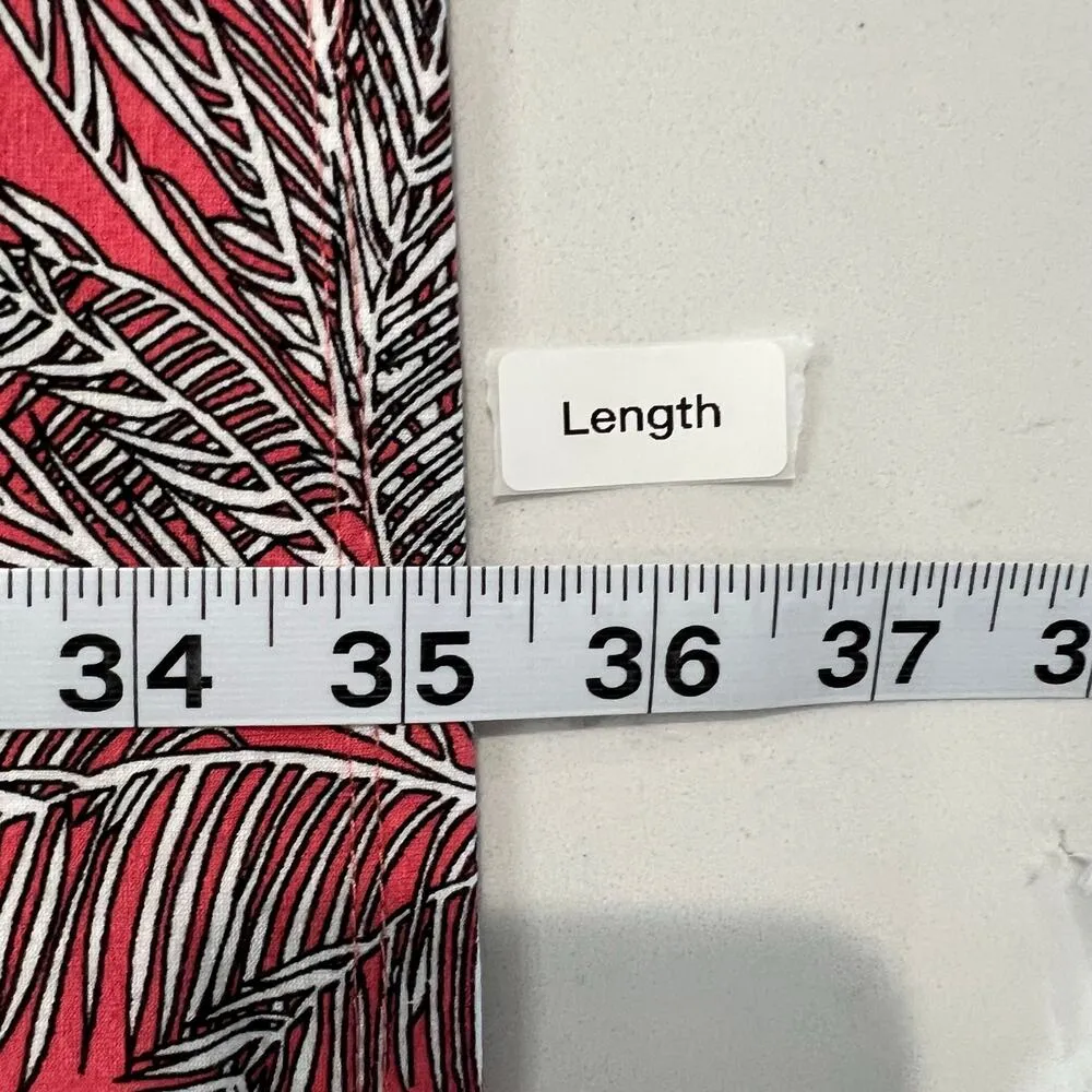 J Jill Wearever Collection Shift Dress Size S Pink Palm Tree Hawaiian Soft Knit - Image 10