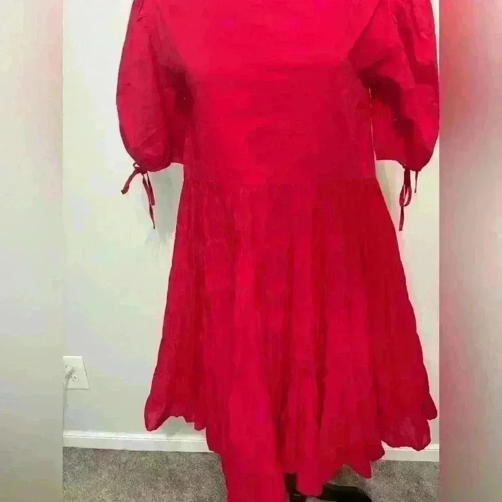 Merlette Serling Mini Dress Berry Size S Red - Image 4