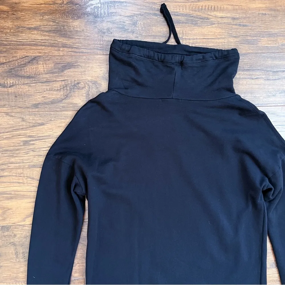 James Perse • Funnel Neck Sweatshirt Dress black cotton terry mini - Image 10