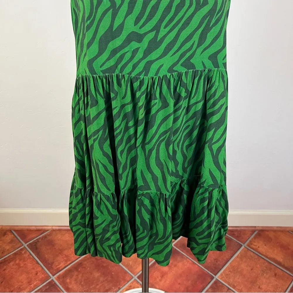 Citrine Green Zebra Print Playa Tank Dress Size M - Image 4