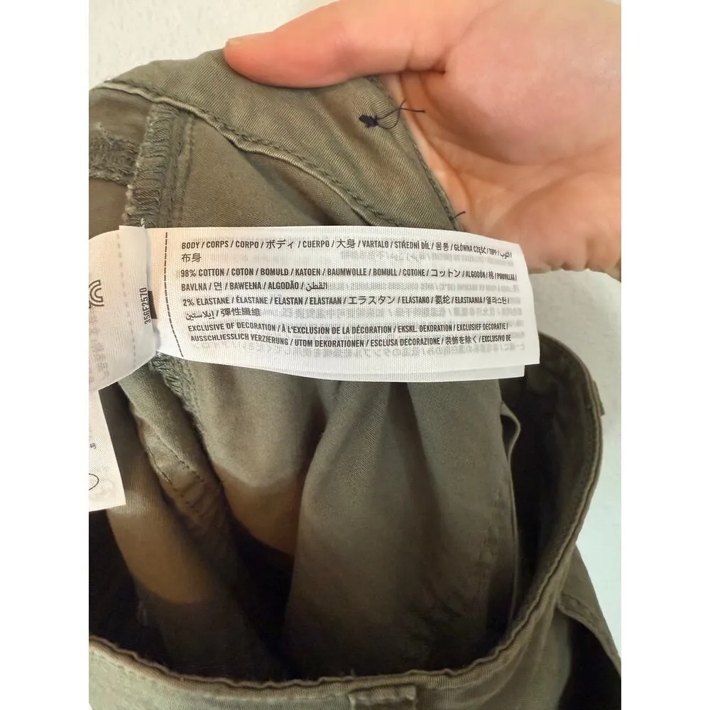 Hollister Ultra High Rise Baggy olive green cargo pants 27R - Image 3