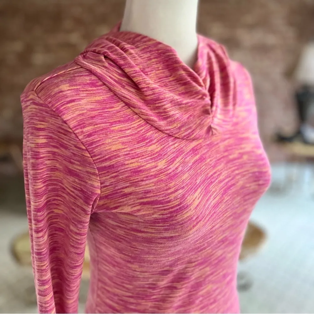 Columbia Hoodie Pink Space Dye Pullover Long Sleeve Knit XS Athleisure Gym - Image 12
