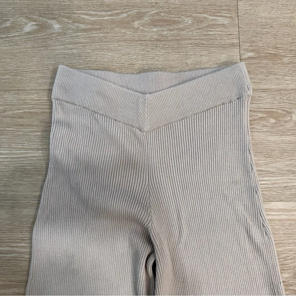 Abercrombie & Fitch Ribbed High Rise Kick Flare Knit Sweater Pants - Image 4