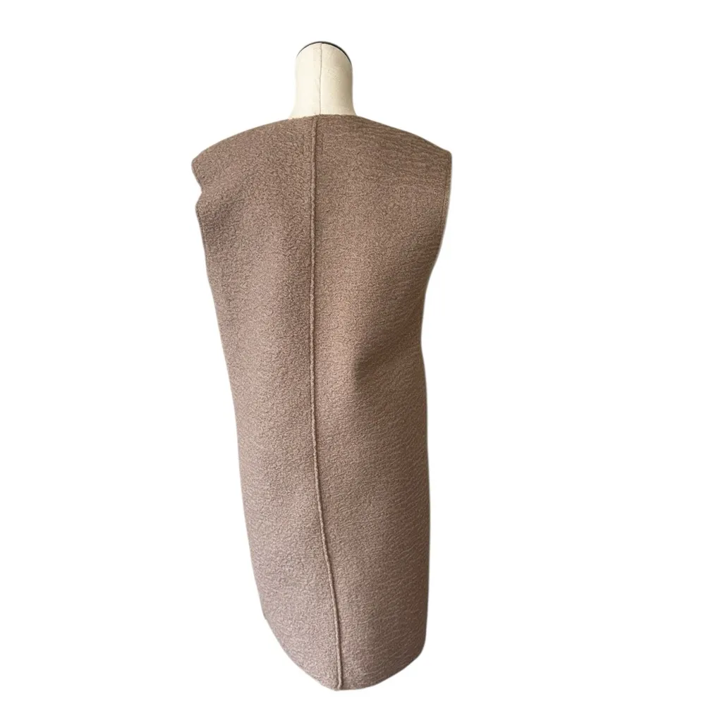 NWT ZARA Bouclé Long Vest Sweater Jacket Taupe Mink Brown Small Bloggers Fave - Image 7