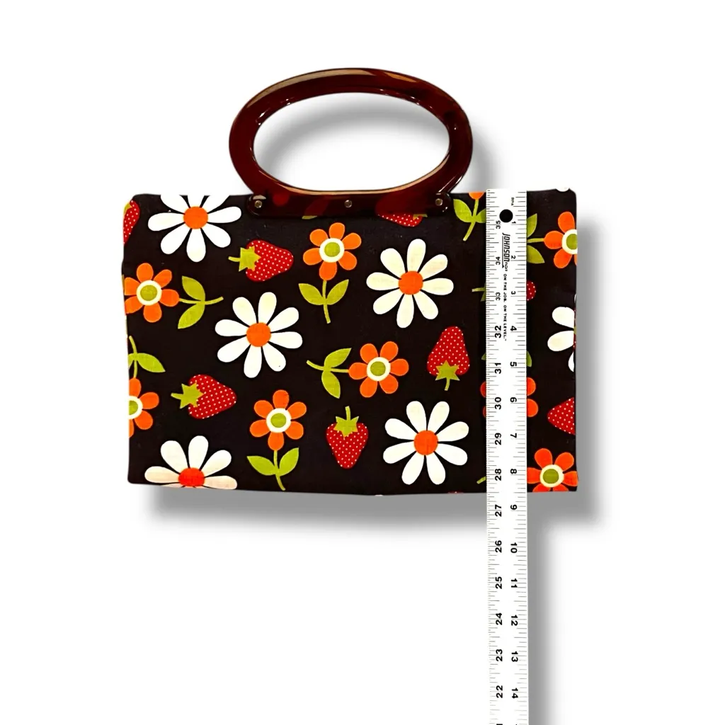 MCM 1960s Vtg MOD LADY'S PRIDE lucite handle FOLDING Handbag Shopper purse tote Brown - Image 9