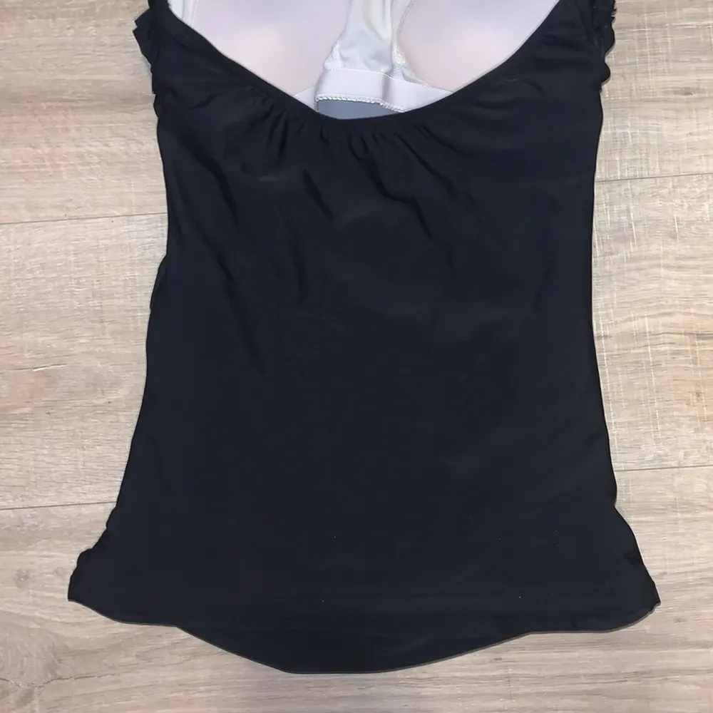 Diviine Modestee black ruffle tankini swimsuit top - Image 6