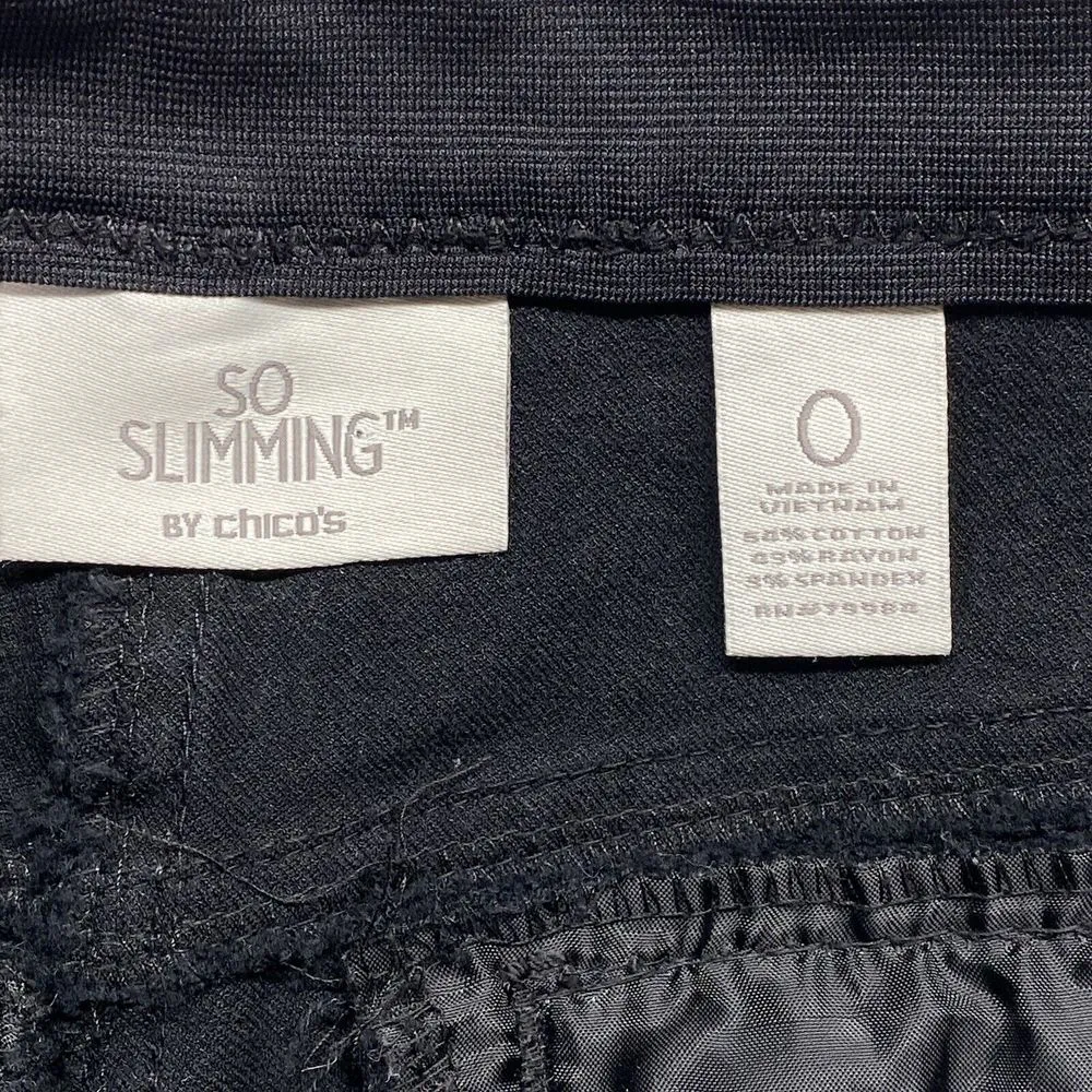 Chicos Jeans Womens 0 S The So‎ Slimming Girlfriend Ankle Black Cotton Blend Zip - Image 8