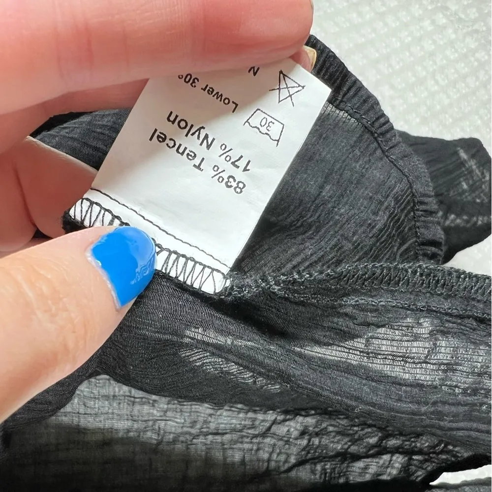 Revolve SNDYS.‎ Black Sheer Asymmetrical Long Sleeve Top Size XXL - Image 4