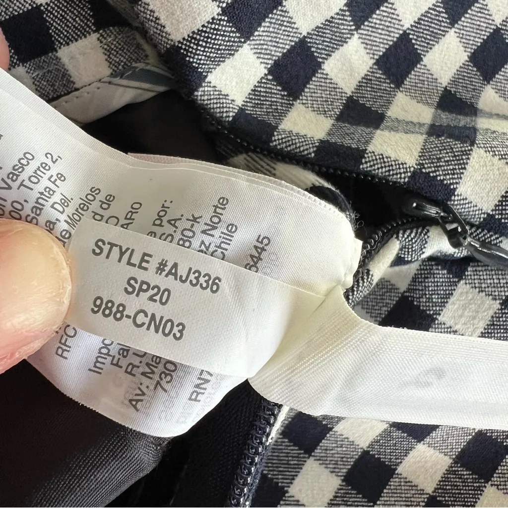 J.Crew Remi Pant Womens 8 Gingham White Navy High Rise Slim Cropped Ankle #AJ336 - Image 6