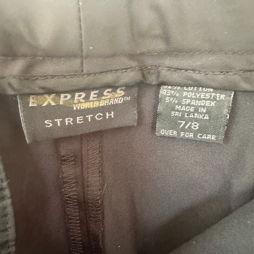 Express Women's Rhinestone Trim Tuxedo Satin Like Stretch Back Pocket Pants - Image 6