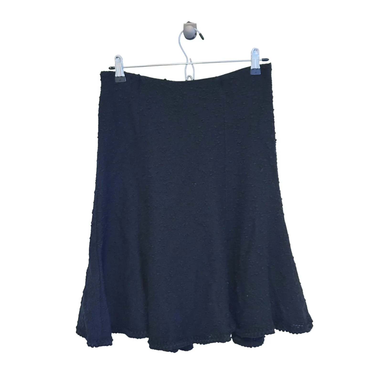 VTG Nanette Lepore Wool Textured A-Line Skirt S Black Minimalist Dark Academia - Image 2