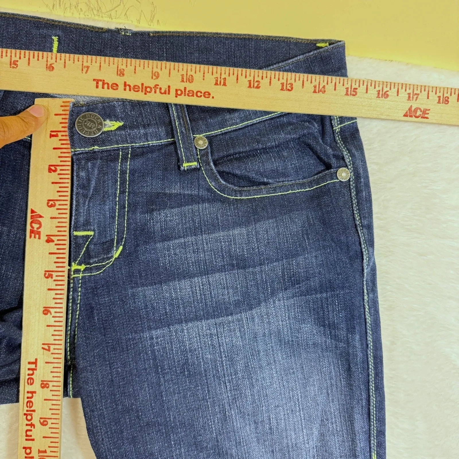 Rock‎ Republic 26 Roth Bootcut Jeans Embellished Pockets Denim Lowrise Y2K Retro - Image 8