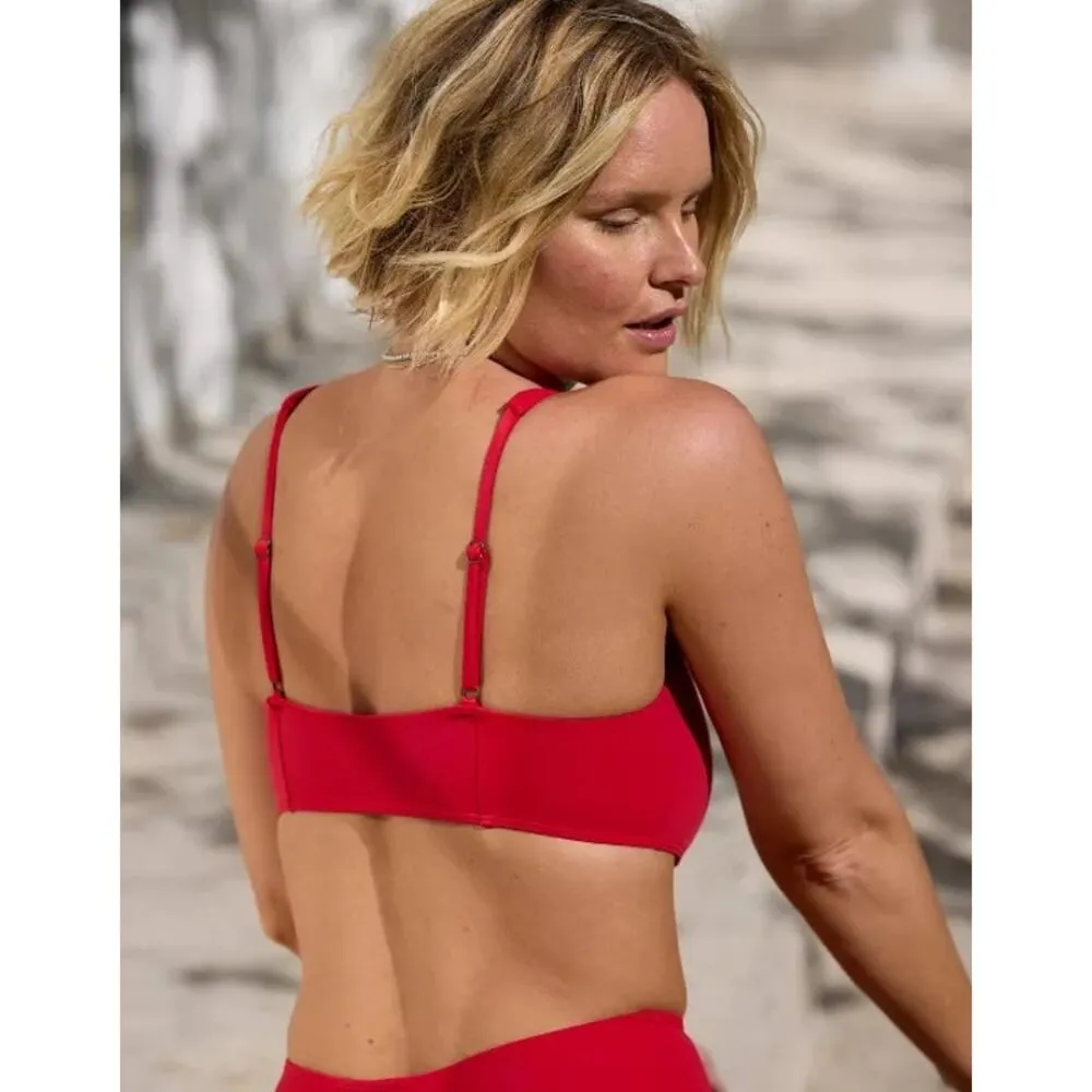 Andie Swim The Havana Bikini Top in Cherry Red XS NWT - Image 3