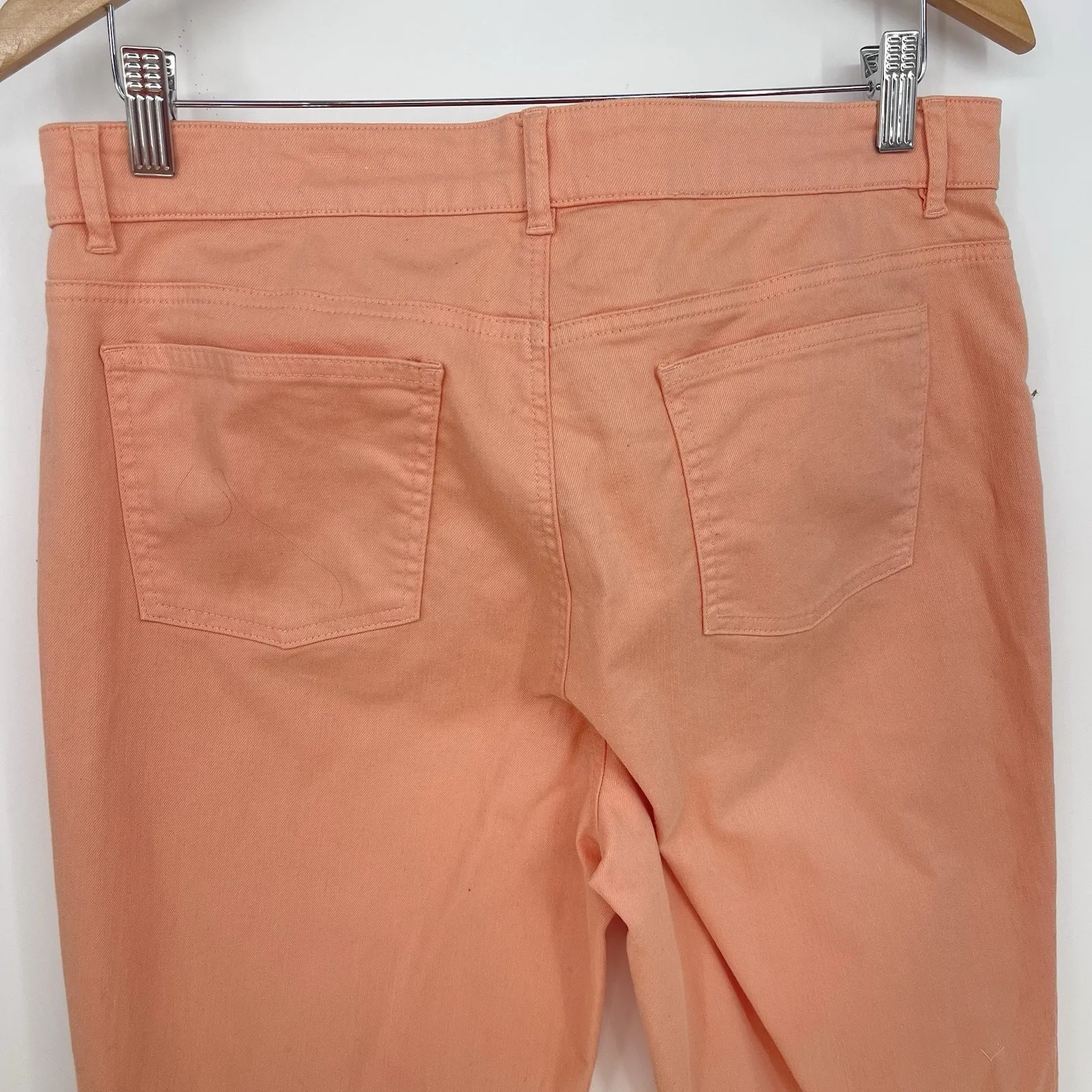 Eileen Fisher  Orange Size 14 Cotton Stretch Denim  Straight Leg Jeans‎ Bag—4 - Image 5