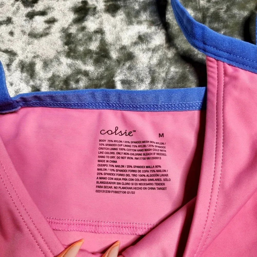 Colsie Pink Mesh Bodysuit Size M - Image 2