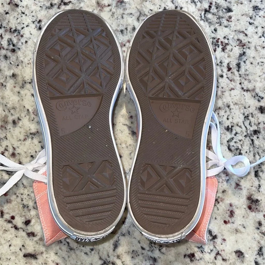 Converse Womens‎ Chuck Taylor All Star Lift Platform Sneakers Vintage Peach Sz 5 - Image 7