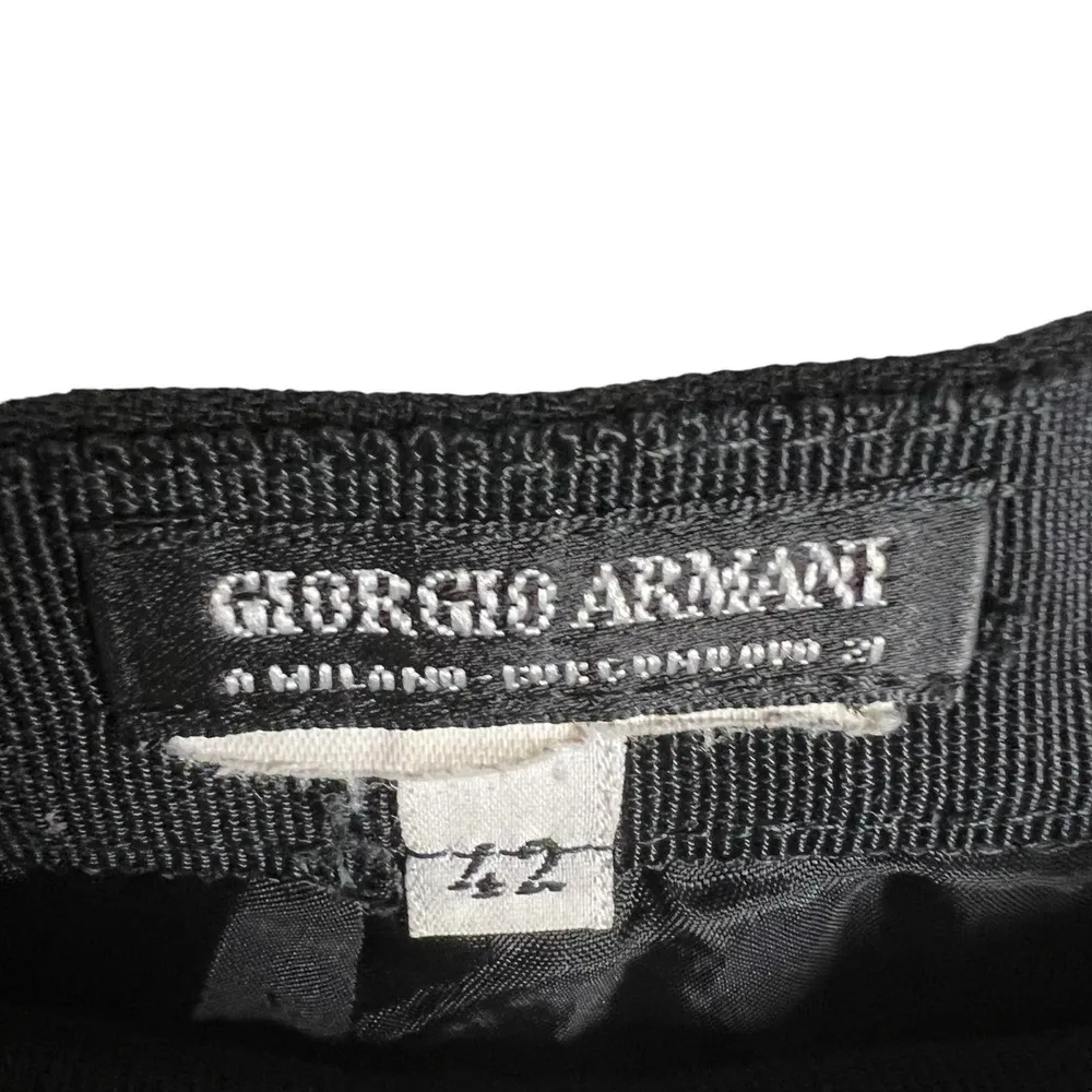 Giorgio Armani Vintage Solid Black A-Line Mini Skirt Size 6 - Image 2