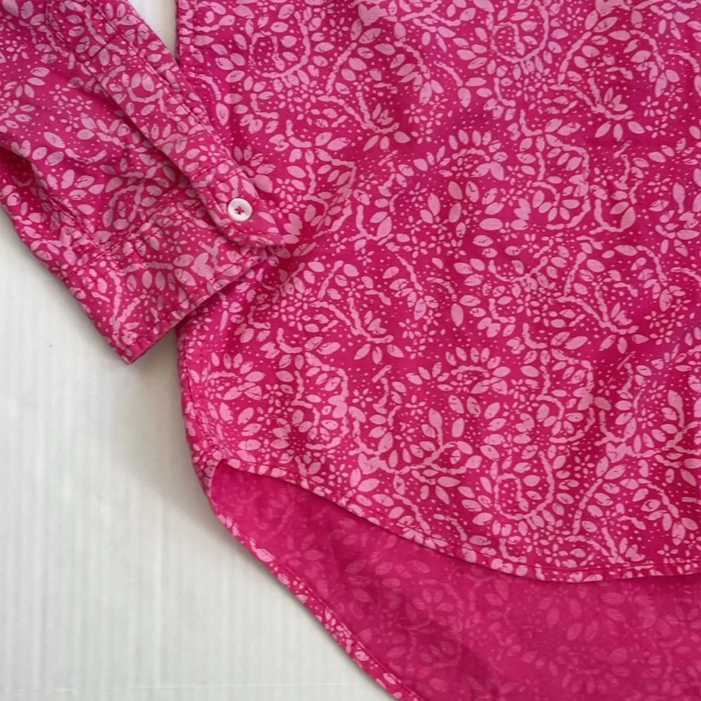 Fresh Produce Pink Paisley Cotton Long Sleeve Button Down Top Medium - Image 14