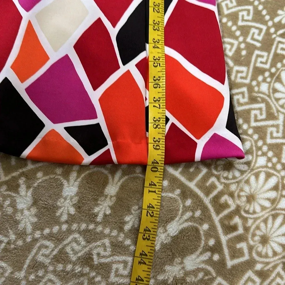 Worthington Fit & Flare Dress Vibrant Color Block Animal Giraffe Print Size 14 - Image 8