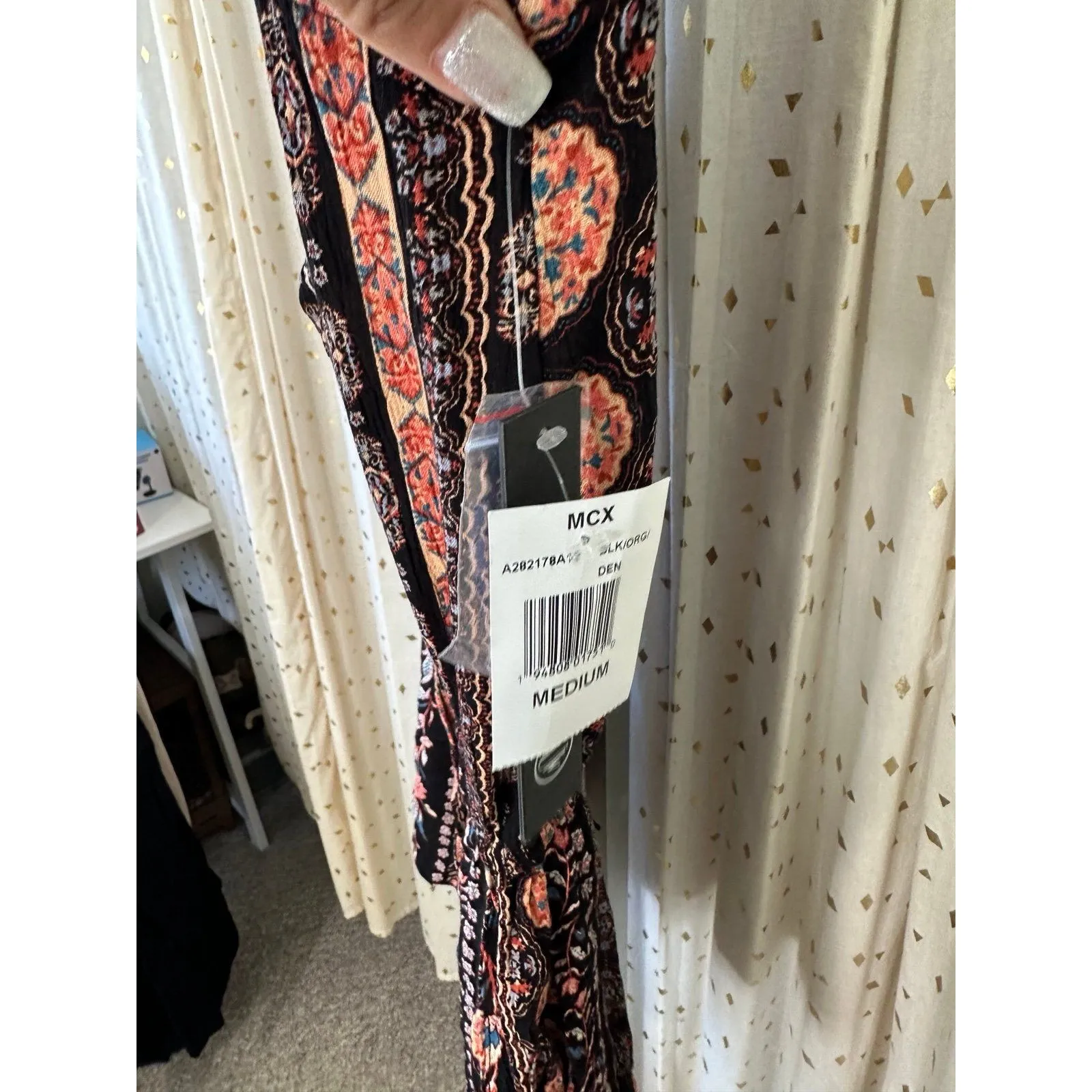 NWT As U Wish Medallion Floral Paisley Crinkle Drawstring Waist Playsuit Romper - Image 6