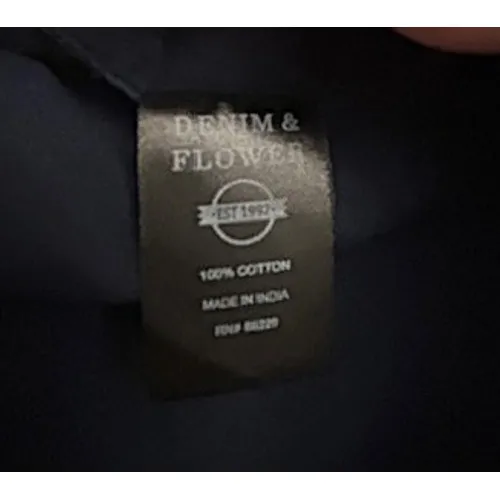 Denim &‎ Flower XL Blue Polka Dot Short Sleeve Button Up Shirt Classic Preppy - Image 4