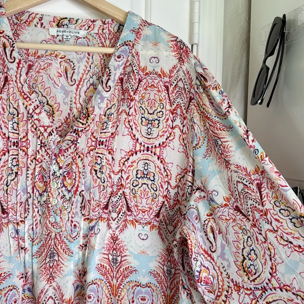 rose & Olive paisley Pintuck blouse - Image 11