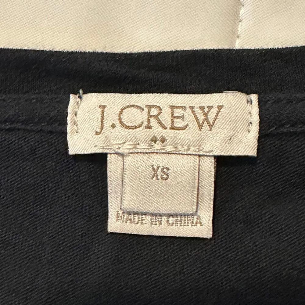 100% cotton J crew black tshirt xs with‎ lace detail on bottom - Image 2