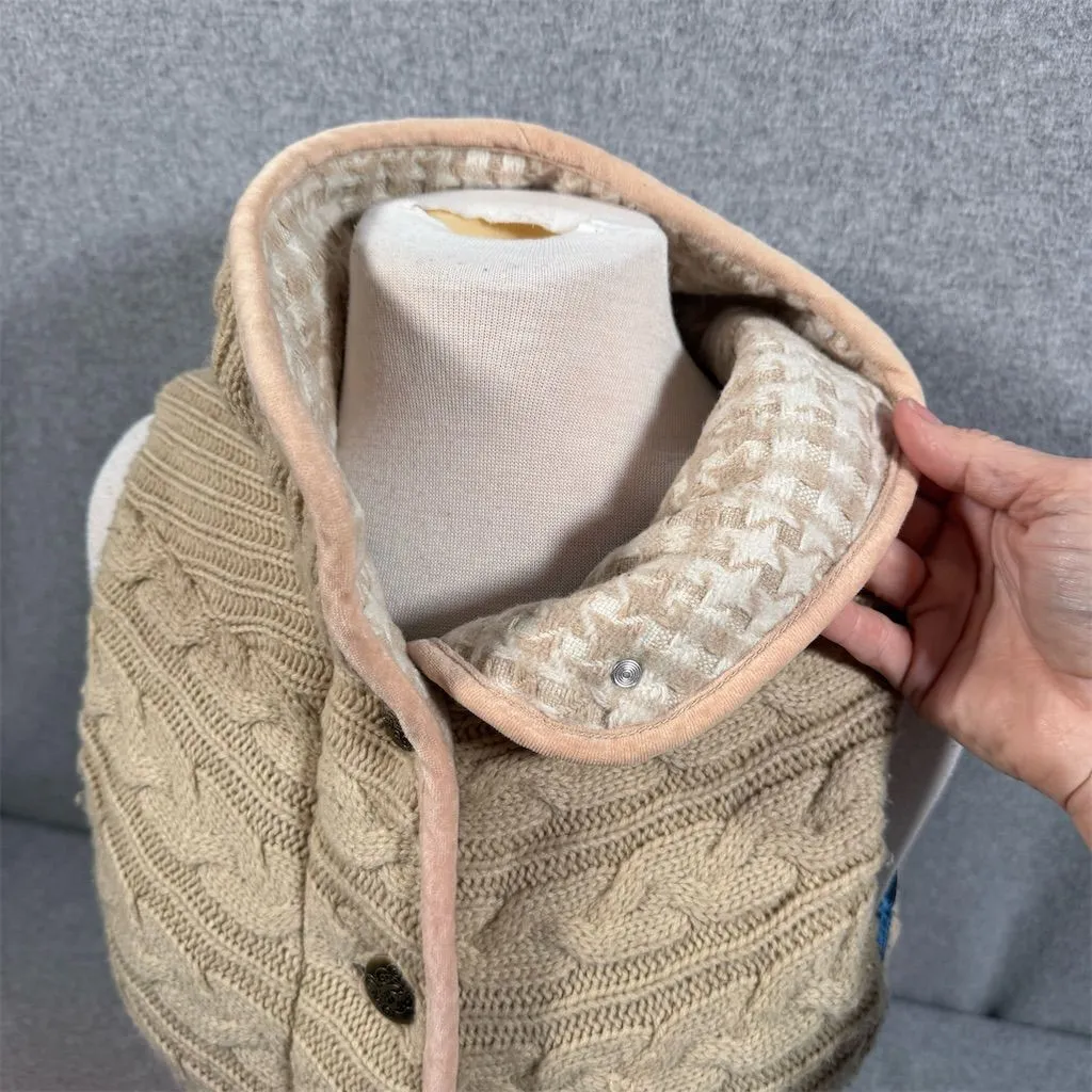 BB Dakota Women's Beige Cable-Knit Sweater Vest Size M - Image 2