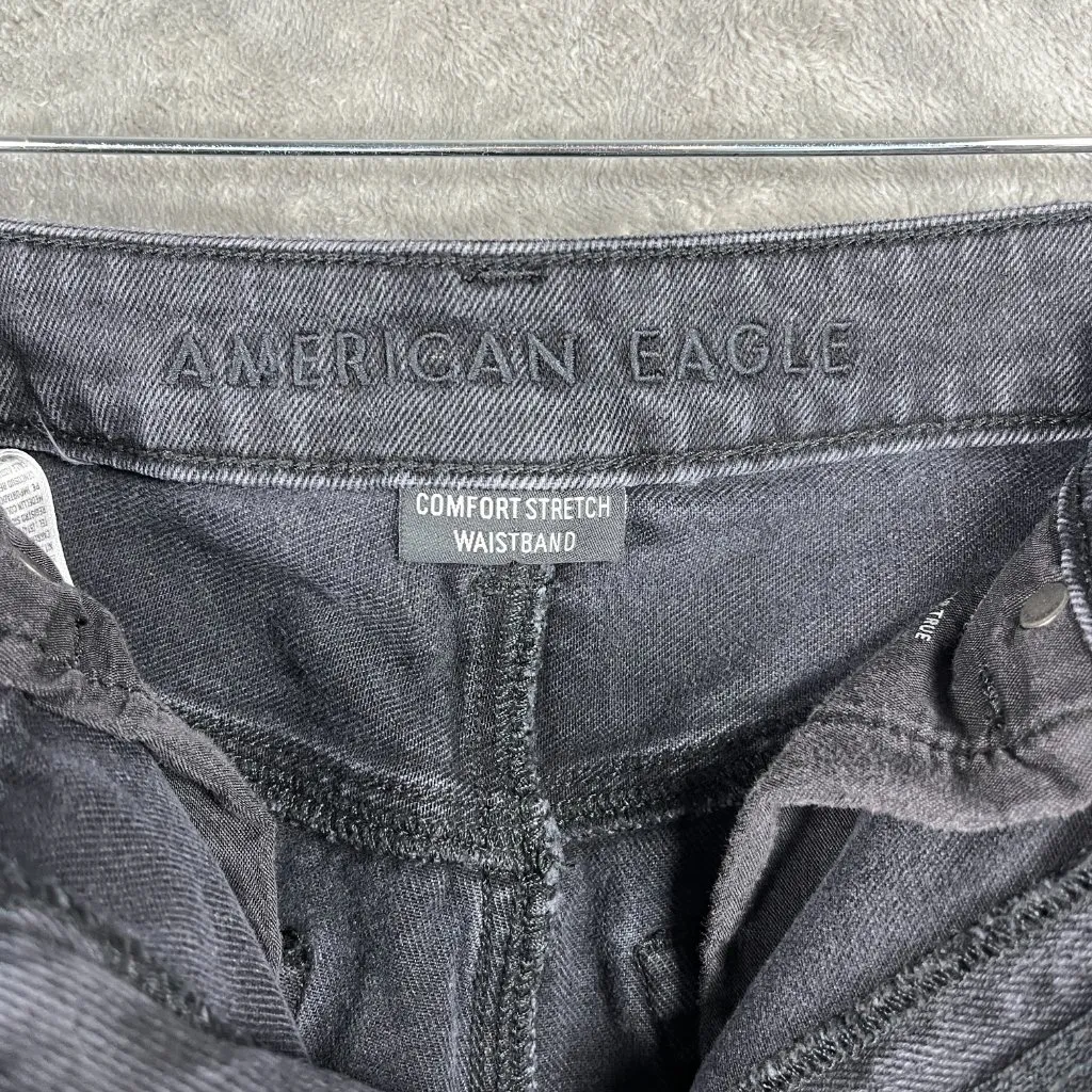 American Eagle 90s Mom Jeans Women’s Size 4 Distressed Black Denim Ripped Grunge - Image 3