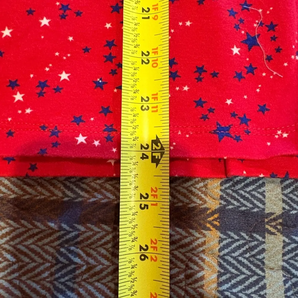 Kim Rogers short-sleeved V-neck T-shirt with pattern blue and white stars Sz XL - Image 7