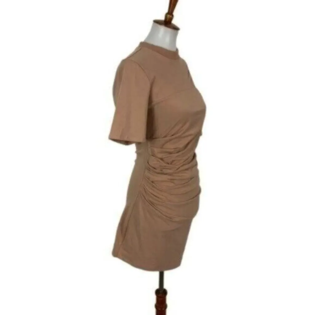 Revolve Dress H Hours Small Tan Short Sleeve Bodycon Sexy Chic Trendy - Image 4