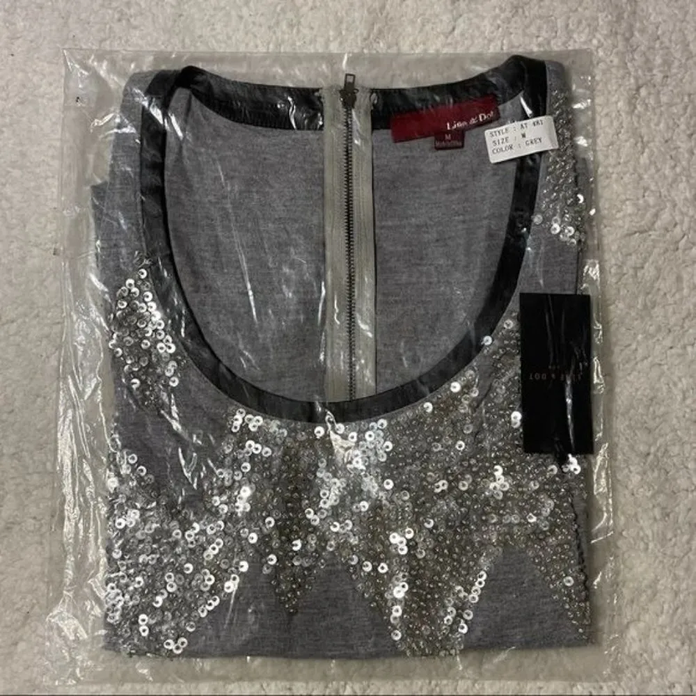 Line and Dot NWT  Gray Wool Blend Sequin Tank Top - Image 5