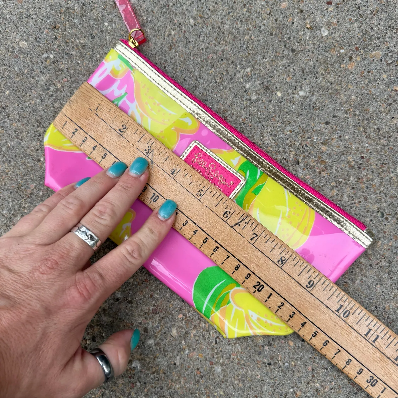 Lilly Pulitzer Estee Lauder Makeup Beauty Cosmetic Bag Pink With Lemons PVC - Image 6