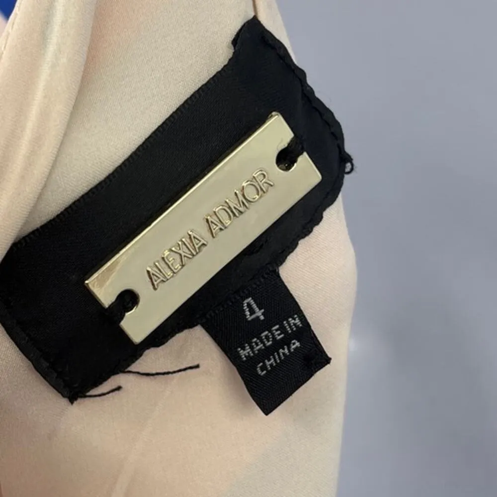 Alexia Admor One Shoulder Maxi Dress 4 Bold Geo Art Deco Ruched Cocktail Y2K - Image 9