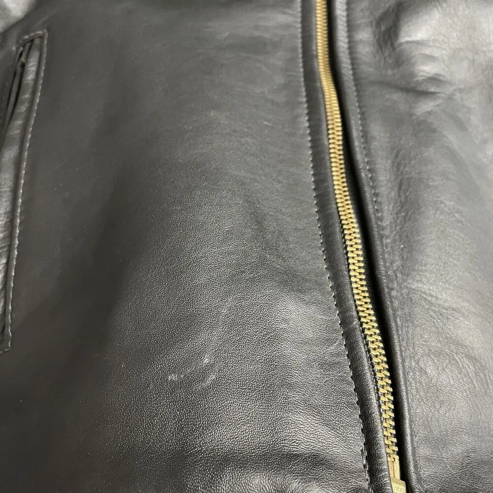 Vintage California Creations Heavy Leather Biker Jacket Womens 16 Black Fringe - Image 10