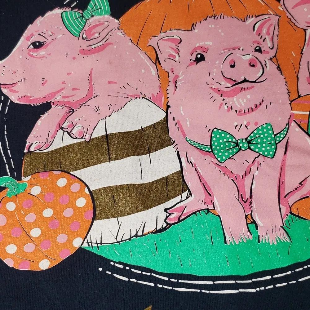 Simply Southern Give Thanks Pumpkin Pig Long Sleeve Shirt - Image 4