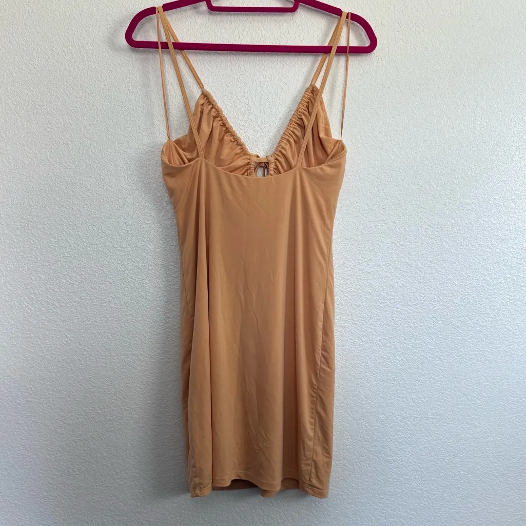 Abercrombie Orange Strappy Cut Out Mini Dress Medium - Image 6