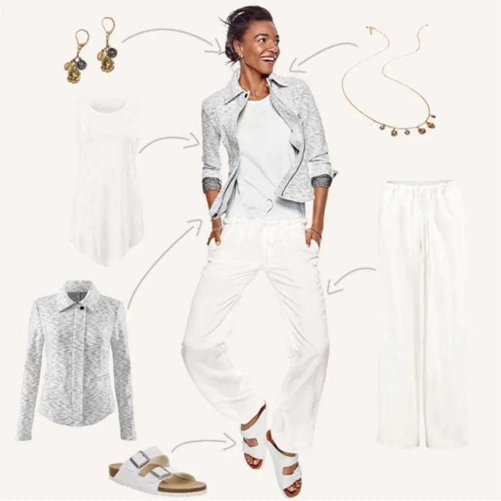 CAbi #5102 Marled Gray Neo Knit French Terry Moto Sweatshirt Jacket, S - Image 2