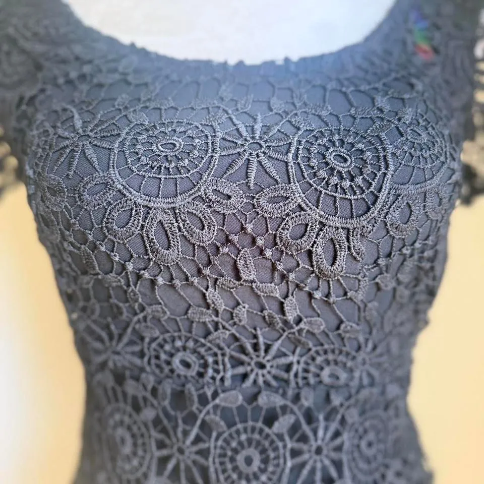 Hollister goth whimsy‎ romantic xs lace mini boho Y2K fall - Image 2