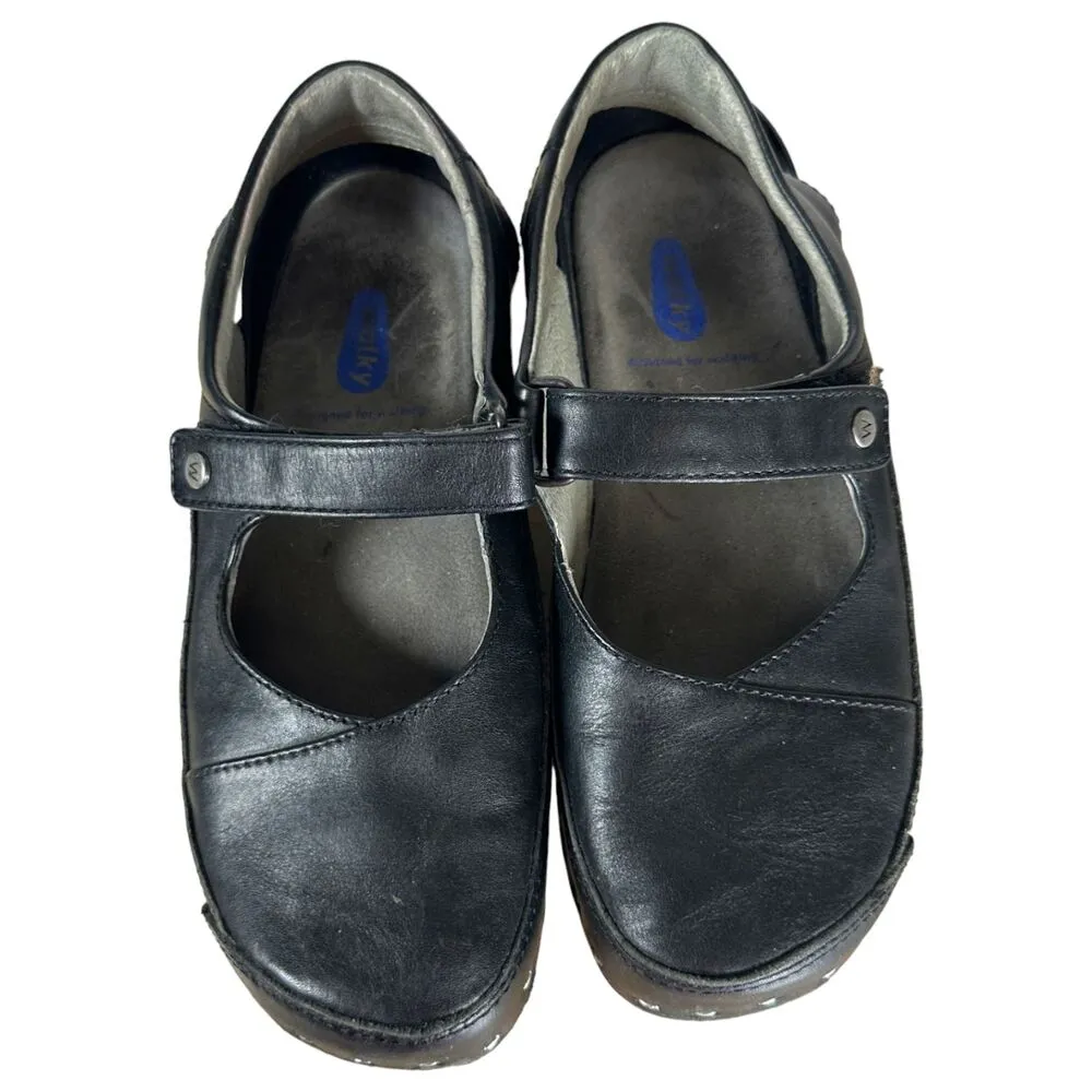 Wolky Mary Jane Clogs Clog Black Leather Closed Toe Shoe Size 38 US 7.5 - Image 2